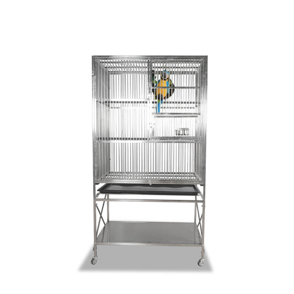 กรงนกสแตนเลส PAWRADISE SIZE M PLUS ขนาด : 94 X 64 X 177 CM.